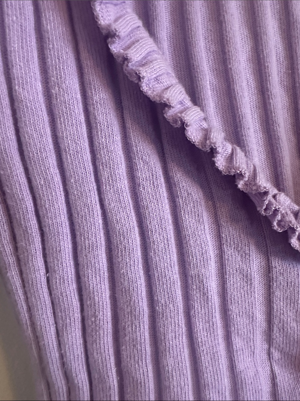 Zara Lavender Ribbed Ruffle Crop Top - Picture 5 of 5